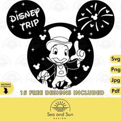 pinocchio cricket, disneyland ears, family trip svg, family vacation svg, vacay mode svg, magical kingdom, png files for