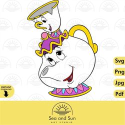 mrs. potts and chip svg beauty and the beast disneyland ears svg clip art files for cricut jpg clipart ears t shirt  cri