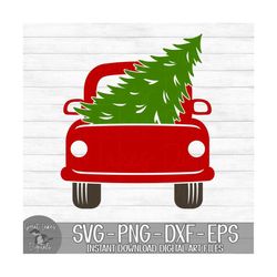 christmas truck & tree - instant digital download - svg, png, dxf, and eps files included! back of truck, christmas tree