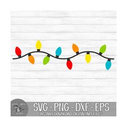 christmas lights - instant digital download - svg, png, dxf, and eps files included! christmas, string of lights