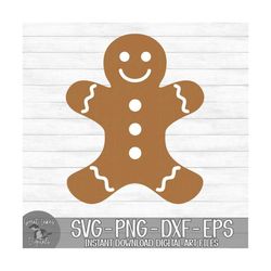 gingerbread man - instant digital download - svg, png, dxf, and eps files included! christmas, gingerbread
