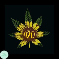 420 cannabis sunflower svg, trending svg, sunflower svg, cannabis svg clipart, silhouette svg, cricut svg files