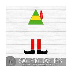 elf - instant digital download - svg, png, dxf, and eps files included! christmas, elf hat, elf feet