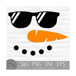 snowman with sunglasses - instant digital download - svg, png, dxf, and eps files included! christmas, winter, snowman f