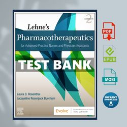 test bank for lehne's pharmacotherapeutics for advanced practice nurses and physician 2nd edition