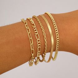 ensemble de bracelets en or pour femmes, bijoux tendance pour filles