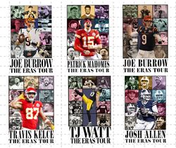 josh allen, joe burrow, patrick mahomes, travis kelce, tj watt the eras tour bunlde png, player the eras tour png bundle