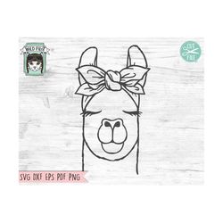 llama bandana svg, llama svg file, llama cut file, llama with bandana, bandana llama svg, animal face, llama with scarf,