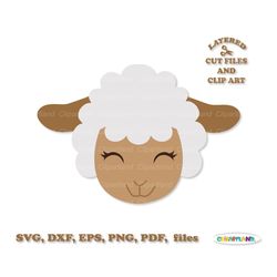 INSTANT Download. Cute sheep face svg cut file and clip art. Commercial license is included ! Sf_2.