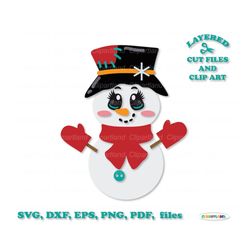 INSTANT Download. Cute snowman cut files and clip art. Personal and commercial use. S_26.