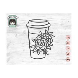 coffee cup svg, coffee svg, coffee png, cup flowers svg, coffee cup png, cup svg, floral cup svg, coffee clipart, coffee