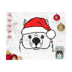 wombat santa hat svg file, wombat with hat svg, christmas svg file, wombat svg, christmas cut file, christmas santa hat