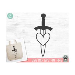 sword svg, heart sword svg, valentines day svg, tattoo svg, sword clipart, weapon svg, dagger svg, knife svg, goth svg,