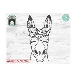 donkey bandana svg, donkey svg file, donkey cut file, donkey with bandana, bandana donkey svg, animal face, donkey with