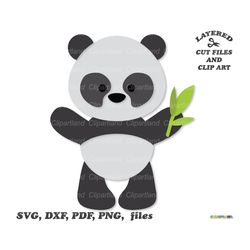 instant download. cute panda bear svg cut files and clip art.  personal and commercial use. p_10.