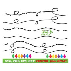 instant download. personal and commercial use is included! christmas lights string svg cut file. chl_9.