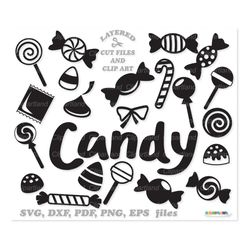 instant download. commercial license is included ! candy silhouette cut files and clip art. c_1.