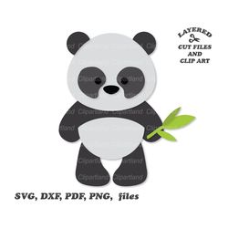 instant download. cute panda bear svg cut files.  personal and commercial use. p_8.