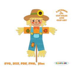 instant download. cute scarecrow svg cut file and clip art. commercial license is included ! s_12.