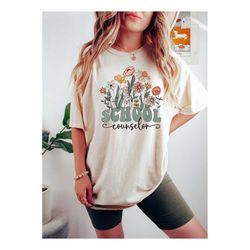 retro school counselor shirt, floral school counselor gift, back to school shirt, teacher appreciation gift, shirt for c