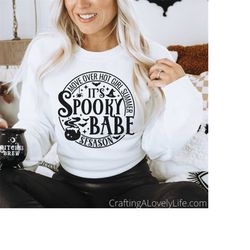 move over hot girl summer it's spooky babe season svg png, funny halloween shirt svg, spooky season svg, spooky babe svg