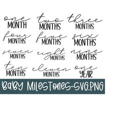 baby milestone bundle svg/png, baby monthly announcement sublimation design, newborn hello world baby boy girl family lo