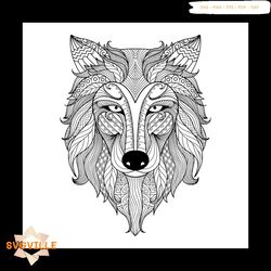 wolf zentangle wolf pattern animal svg