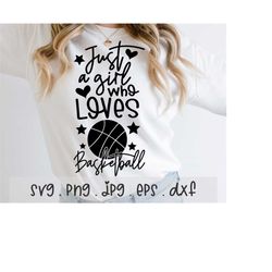 just a girl who loves basketball svg/png/jpg, basketball quotes sublimation design eps dxf, basketball game day girl com