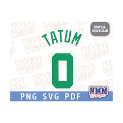 tatum jersey svg png, pdf, svg files for cricut, vinyl cut file, for shirts and mugs, iron on school sports 0