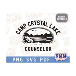 camp crystal lake counselor design png, svg svg pdf png, design for t-shirt cricut cut file sublimation