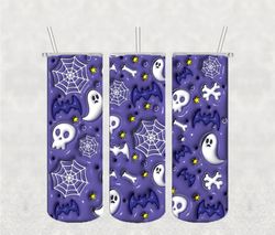 3d inflated halloween png, 20oz skinny tumbler spooky sublimation design for straight, tapered tumbler png file