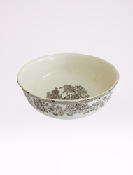 bowl richard s. cristoforo fruit or salad bowl 6-51-8 dec 7011 collandine design brown and white wide cm24 made in italy