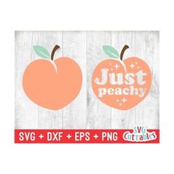 peach svg - just peachy cut file - svg - dxf - eps - peach sticker png - silhouette - cricut - digital file