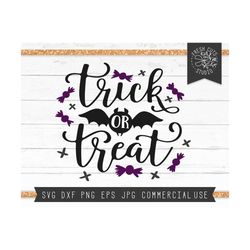 halloween svg file, trick or treat svg cut file for cricut, silhouette, bat svg, halloween candy svg, halloween shirt de