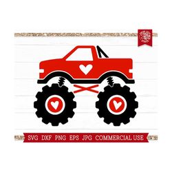 valentine monster truck svg cut file, heart truck, happy valentines day svg, boy valentine svg, valentine shirt, kids va