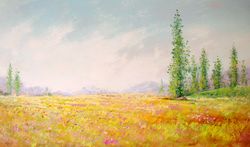 landscape painting original oil painting on canvas, provence painting original impressionist art by "walperion"