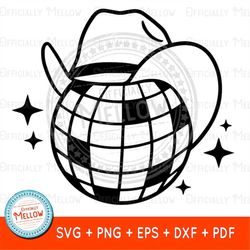 disco cowgirl svg, disco ball cowboy hat svg, disco ball svg, cowgirl svg, bachelorette svg, cowgirl gifts for women, co