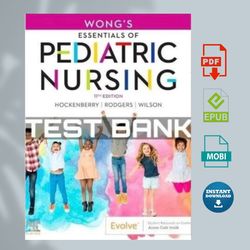 test bank wong's essentials of pediatric nursing 11th edition hockenberry rodger