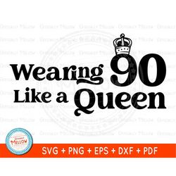90th birthday svg, 90th birthday queen, svg for shirts birthday, 90 birthday shirt svg, 90th birthday clipart, 90th birt