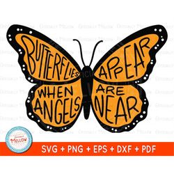 butterflies appear, butterfly memorial svg, memorial gift, in loving memory png, butterfly memorial, digital memorial