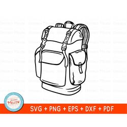 backpack svg, camping svg for shirt, backpack clipart, cut files for cricut and silhouette