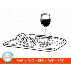 wine and cheese svg, wine and cheese clipart, wine glass svg, cheese svg files for cricut and silhouette