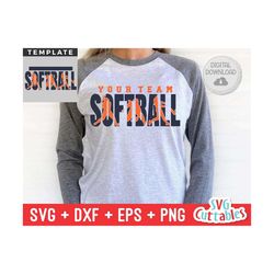 softball svg - softball template 0039 - svg - eps - dxf - png - silhouette -  cricut cut file - softball team - digital