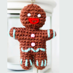 gingerbread man keychain amigurumi  pdf pattern