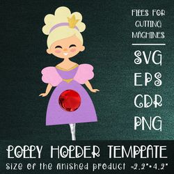 princess lollipop holder | paper craft template svg