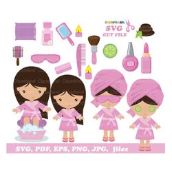 instant download. cute spa girl.  svg cut files. spa_1. personal and commercial use.