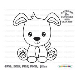 instant download. cute sitting puppy dog svg cut file and clip art. commercial license is included ! pd_5.