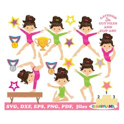 instant download. commercial license is included! gymnastics girl bundle cut files and clip art. g_50.