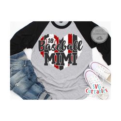 baseball mimi svg - baseball cut file - svg - dxf - eps - png - baseball heart brush strokes - silhouette - cricut - dig