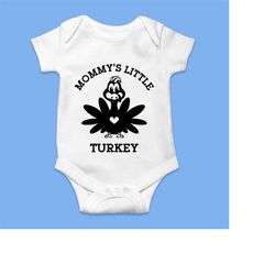 mommy's little turkey svg png eps pdf files, little turkey svg, thanksgiving onesie svg, turkey onesie svg, cricut silho